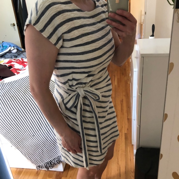 Saturday Sunday textured sleeveless striped towel dress - Picture 2 of 7